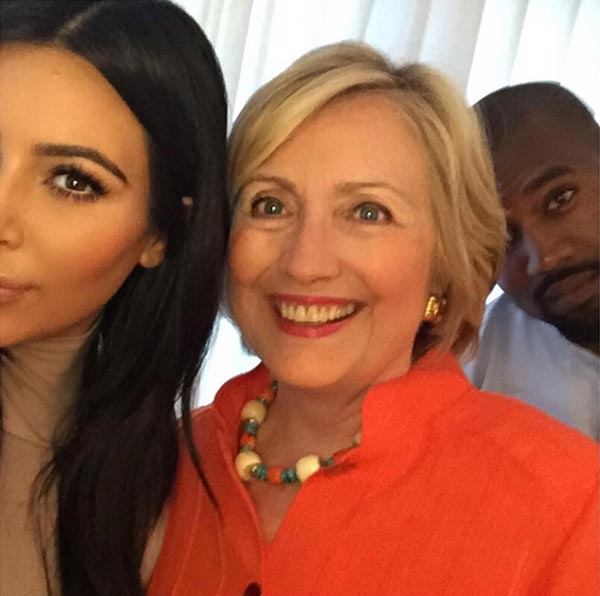 Kim-Kanye with Hillary Clinton