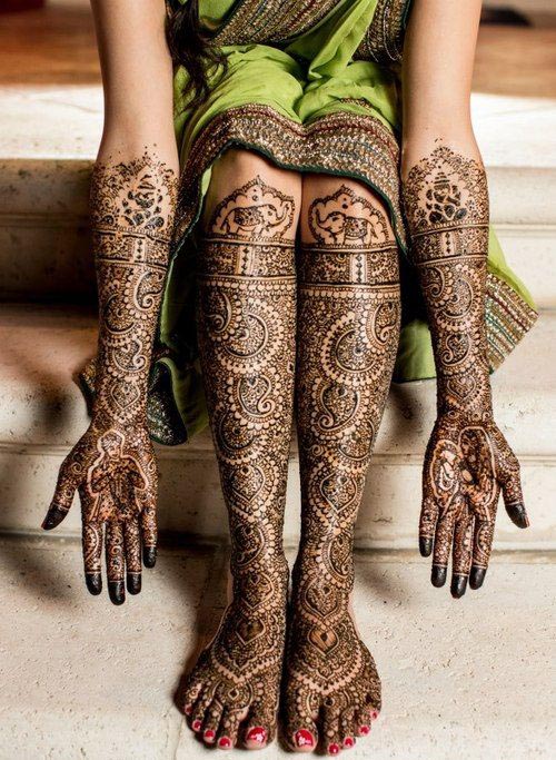 Bride and Groom Mehandi Designs