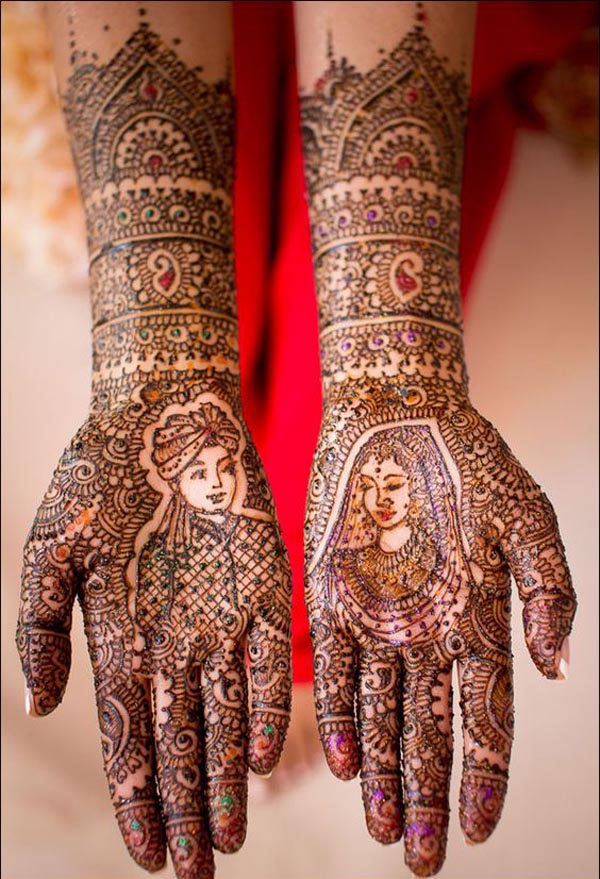 Bride and Groom Mehandi Designs