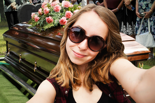 Selfie In the Middle of a Funeral