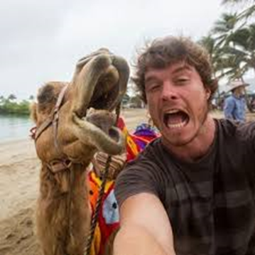 Selfie with unpredictable  animals